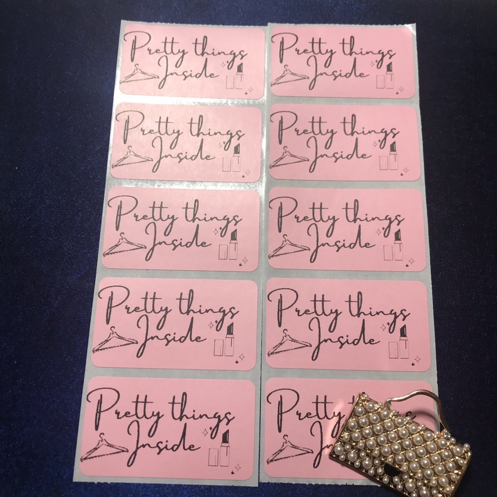100 pretty things inside pink stickers